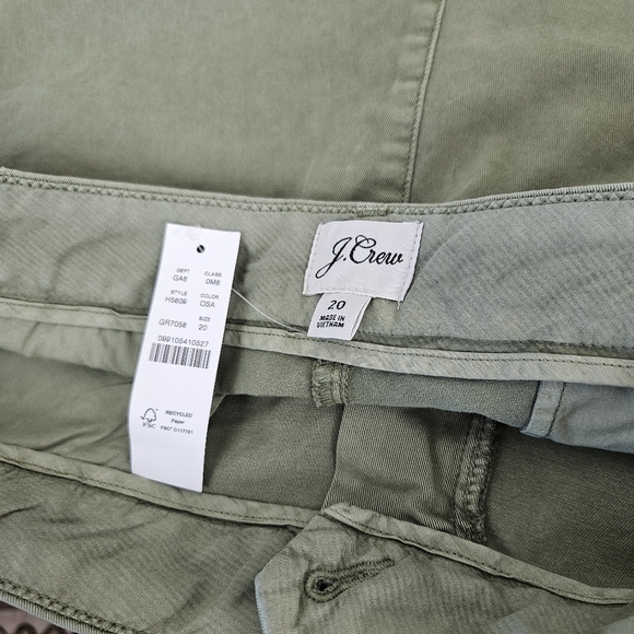 J. Crew 7" stretch chino short Size 20 NWT Green - Picture 5 of 6